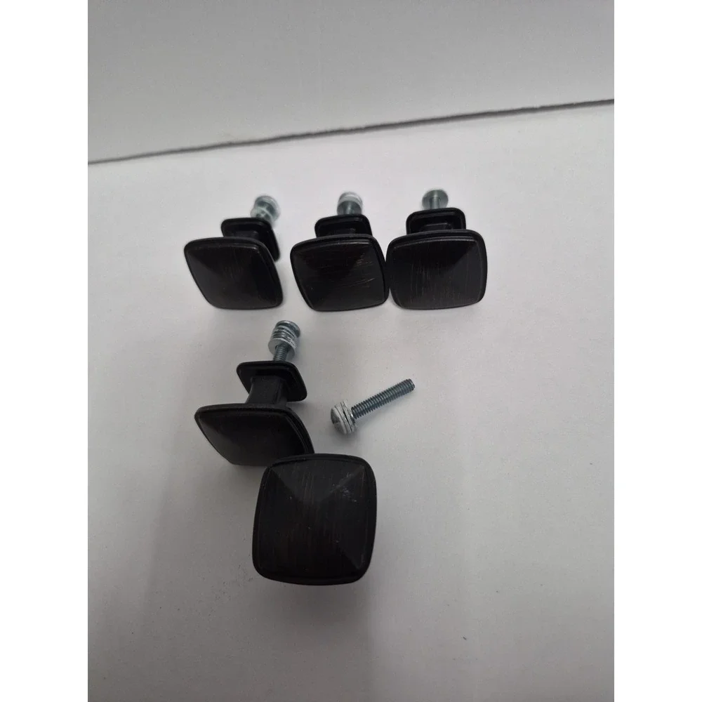 Lot of 5 Cabinet Pulls Drawer Handles Knobs Hardware With Screws Black